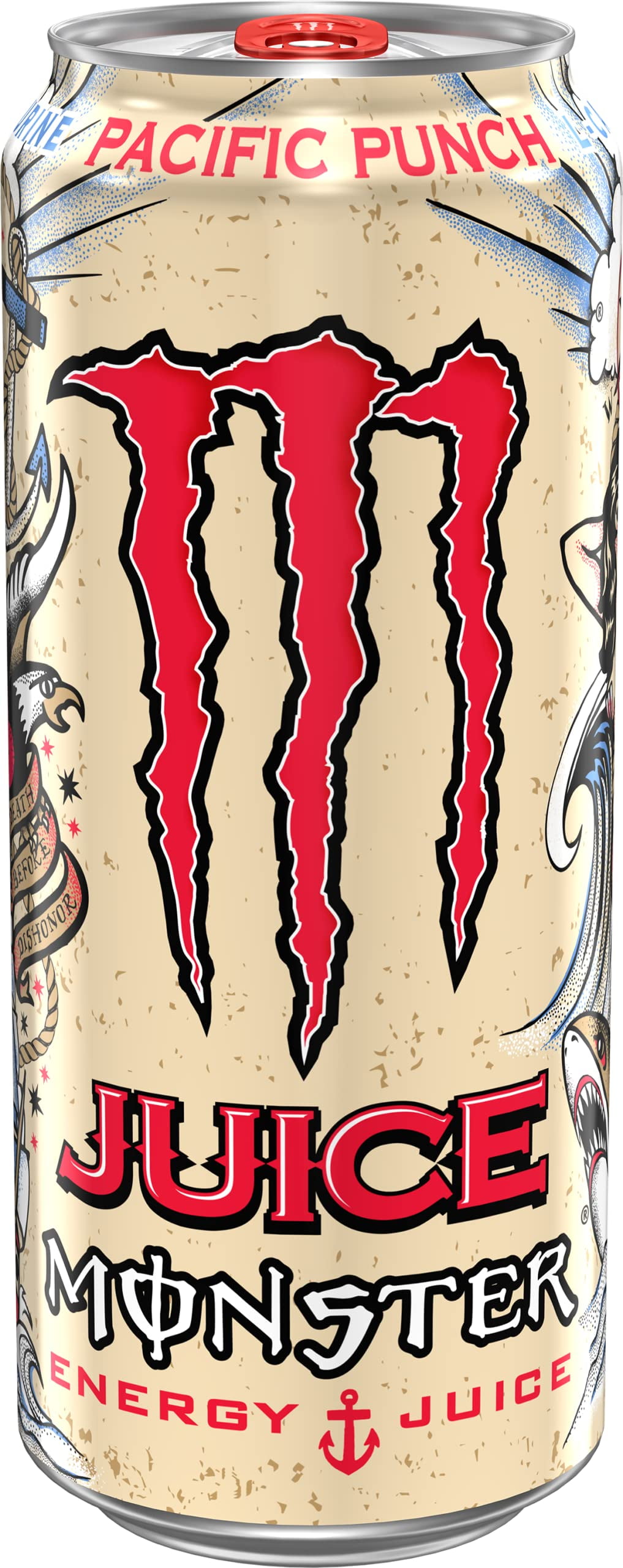 Juice Monster Pacific Punch, Energy + Juice, Energy Drink, 16 Ounce (Pack Of 15)
