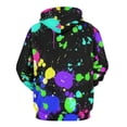 thumbnail image 3 of Neon Paint Splatters Men's Women Vintage 3D Hooded Sweatshirt - All-Season Loose Fit Streetwear, 3 of 6