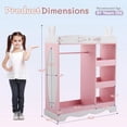 thumbnail image 2 of Ktaxon Kids Dress Up Storage Armoire Wardrobe Dresser Children Costume Organizer Portable Closet with Mirror & 3 Drawers for Bedroom Party Nursery, Pink, 2 of 11