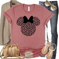 thumbnail image 3 of Leopard Minnie Cheetah Animal Kingdom Safari Shirt - Casual Short Sleeve (Mauve, 3X Large), 3 of 7