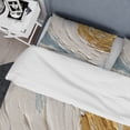 thumbnail image 4 of Designart "Vibrant Spirals in Gold and Blue II" Abstract Spirals Bedding Covert Set - Abstract Gold Modern Bed Set With 2 Shams, 4 of 6