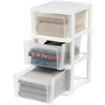 IRIS USA 3Drawer Plastic Storage Dresser, 2Pack, Standing Organizer