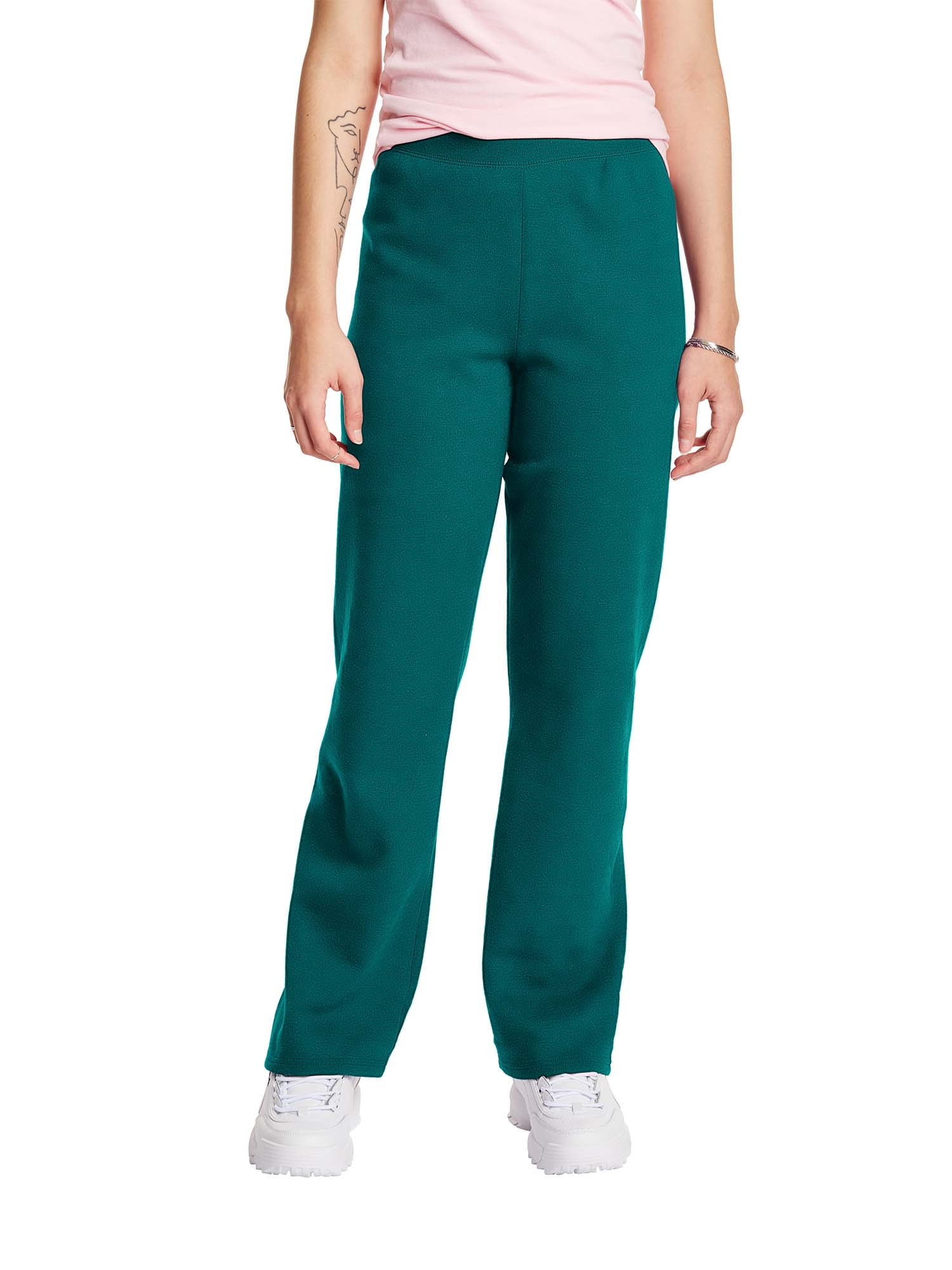 Hanes Women's Sweatpants Petite Open Bottom Leg ComfortSoft EcoSmart Elastic