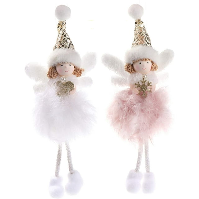 Adornos de ángel de plumas, decoraciones navideñas, regalos colgantes de árbol creativos de Navidad (ángel de plumas) Sailing Electrónica