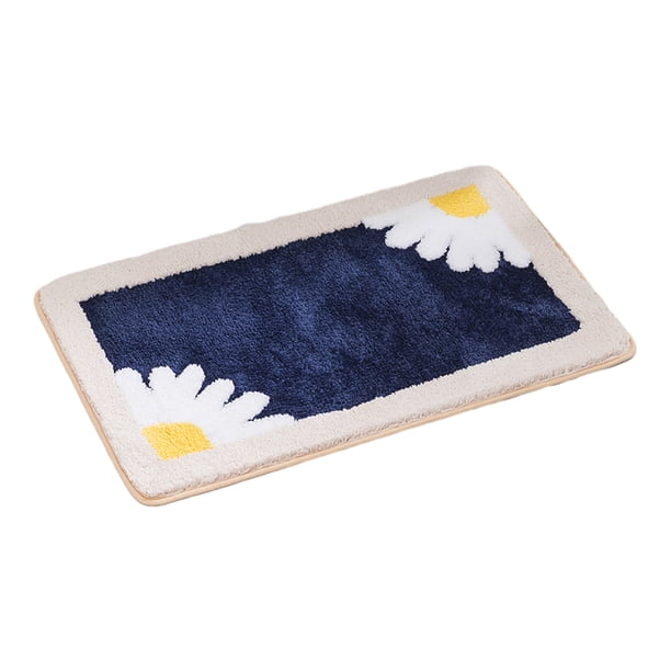 Advancent Alfombra antideslizante Daisy para baño, resistente al desgaste y duradera, alfombra de entrada antideslizante para baño Daisy Juegos de accesorios de baño