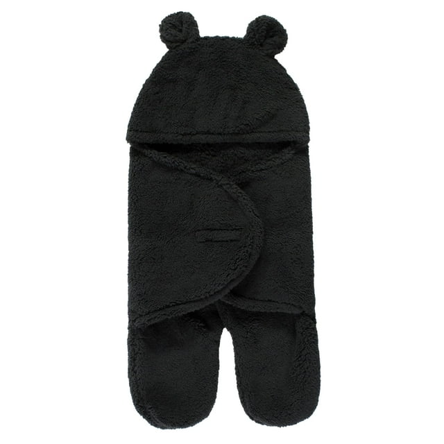 Saco para cochecito Hudson Baby Animal Sherpa, unisex, negro