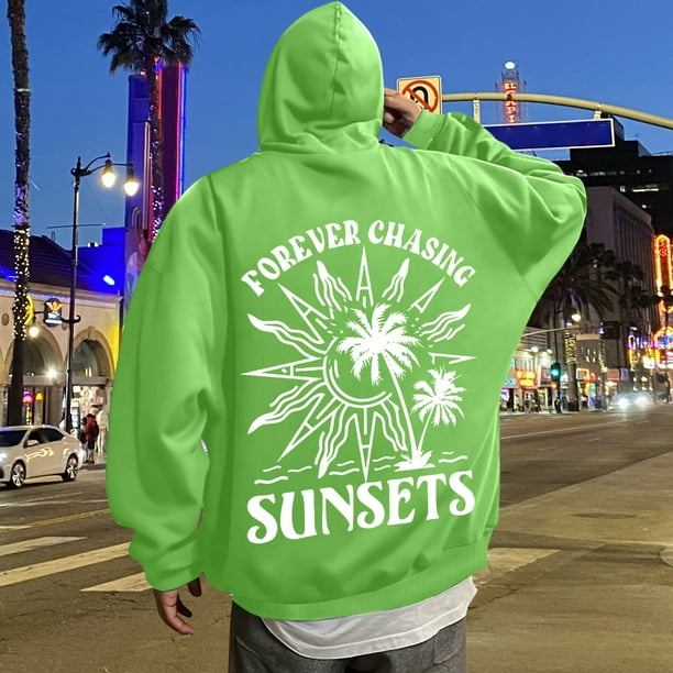 MHFRRA Sudadera Informal con Capucha Estampada para Uso Diario Diseño Elegante y Cómodo para Todas Las Estaciones Opción Ideal para Actividades Al Aire Libre Verde