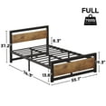 thumbnail image 2 of Bed Frame with Wooden Headboard and Footboard, Metal King Bed Platform No Box Spring Needed, 14 inch Easy to Assemble Noise Free King Bed Frame, 2 of 7