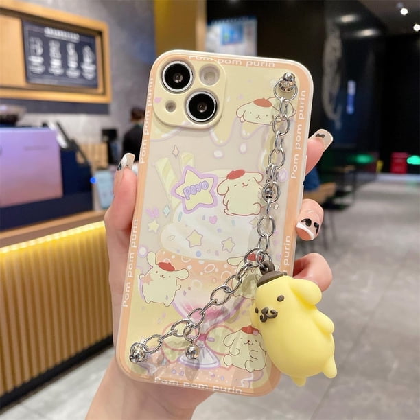 Funda de teléfono con dibujos animados Sanrio Kuromi Cinnamoroll con pulsera de muñeca 3D para IPhone 14 13 12 11 Pro Max XR XS MAX 8X7 SE Fivean unisex