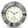 eYotto 13-inch Silent Outdoor Clock with Thermometer, Waterproof, Decor Indoor Quartz Wall Clock
