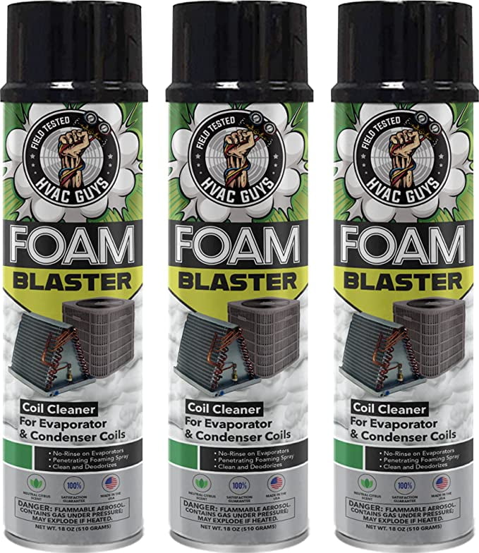 HVAC Guys Foam Blaster (18 Oz.) 3 Pack Coil Cleaner For AC and Refrigeration