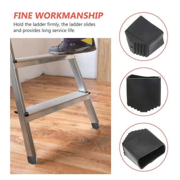 OUNONA  Anti-Skid Ladder Leg Rubber Covers Wear-Resistant for Safety 2Pcs