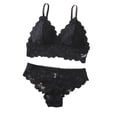 thumbnail image 3 of JSGEK Women Floral Lace Bra and Boyshort Set Underwire Support Adjustable Straps Comfortable Lingerie for Everyday Wear Black L, 3 of 6