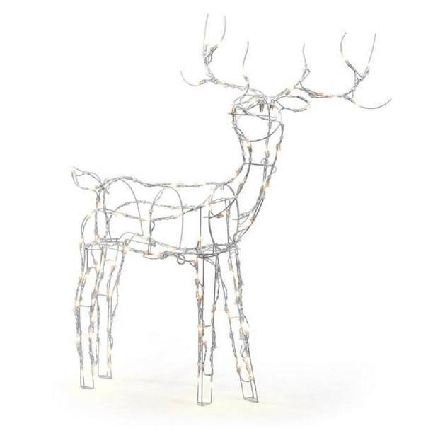 Home Accents Holiday 52 in. 120-Light LED White Wire Reindeer - Walmart ...