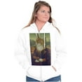 thumbnail image 3 of Funny Cat Meowna Lisa Modern Art Unisex Fleece Graphic Zip Up Hoodie Brisco Brands 2X, 3 of 5