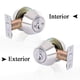 thumbnail image 2 of Rulart Cerradura de cerrojo de doble llave, con llave en ambos lados, cerrojo de cilindro ajustable de 2 vías (privacidad/paso), acero inoxidable satinado (plata, cilindro único) (plata, doble cara), 2 of 5