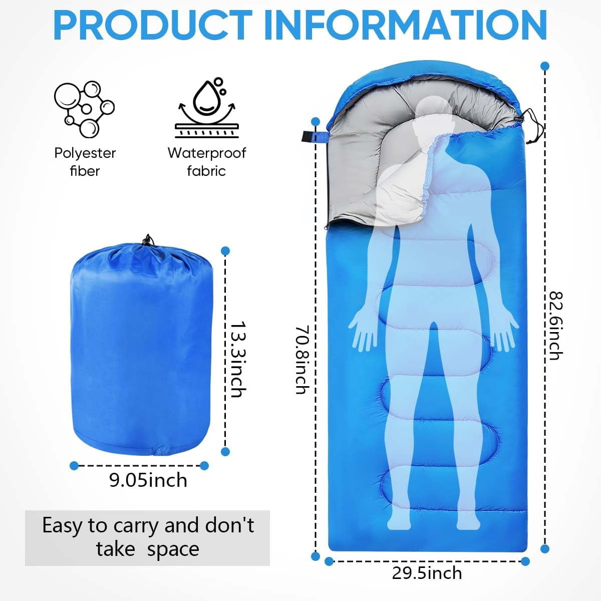 Sleeping Bags Portable Waterproof Camping Bag for Adults Kids 4 Seasons Cold Weather or Warm Backpacking Hiking Travel Indoor Outdoor Use