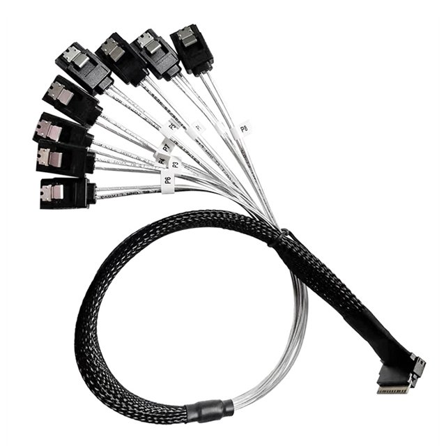 Slim Line SAS4.0 SFF-8654 8i a SATA 8 puertos 12Gbps 50cm Cable adaptador