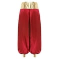 thumbnail image 4 of renvena High Waist Silky Satin Arabian Harem Pants for Women for Rave Halloween Cosplay Dancewear Burgundy 4XL, 4 of 7