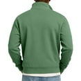 thumbnail image 5 of Mens Quarter Button up Sweatshirt Mock Neck Pullover Long Sleeve Casual Tops Winter Green XL, 5 of 6