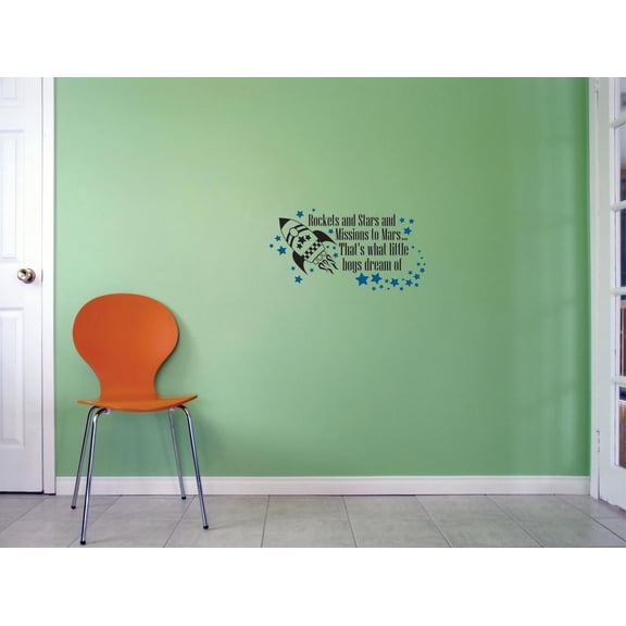 Custom Decals Rockets and stars and missions to mars...That's what little boys dream of. Wall Art Size: 20 Inches x 40 Inches Color: Multi