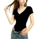 thumbnail image 4 of Camiseta deportiva informal de manga corta con cuello en V de color liso para niños, top de poliéster para niños, 4 of 5