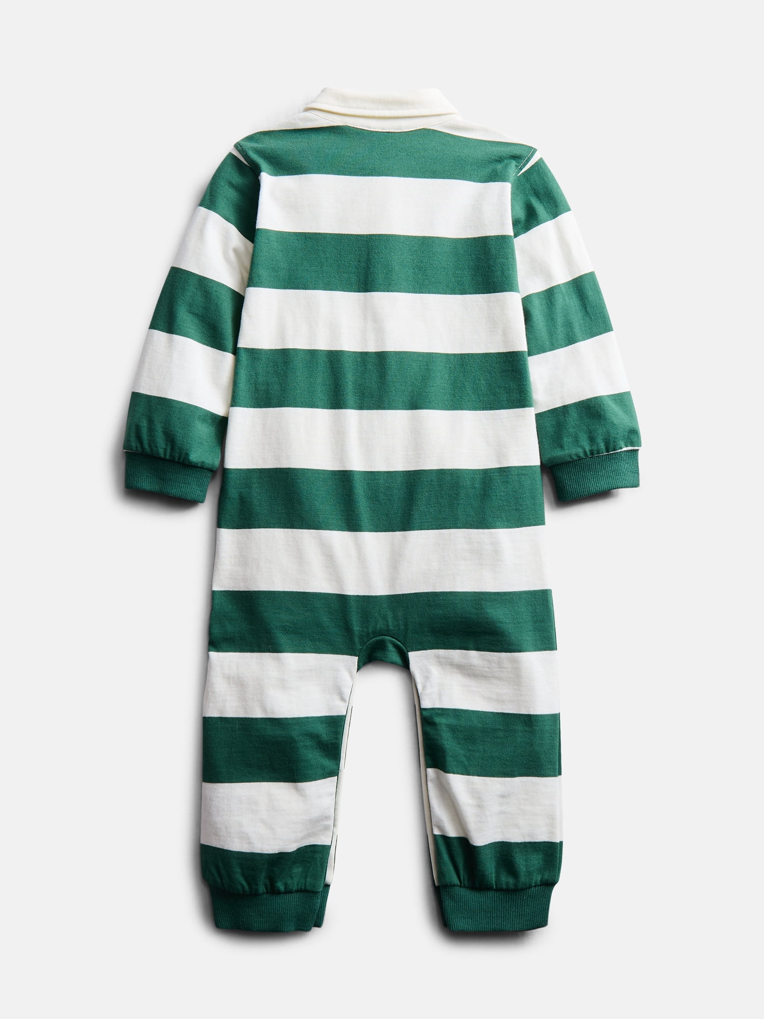 Wonder Nation Baby Boy’s Embroidered Collared Romper with Long Sleeves, Sizes 0/3M-24M