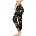 thumbnail image 3 of DISNIMO Sea Turtle Floral Printed Yoga Pants Leggings for Women, High Waisted Yoga Pants Tummy Control, Athletic Workout Leggings for Sport Yoga Gym, Black, M, 3 of 6