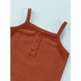 thumbnail image 5 of TSEXIEFOOFU Children's Jumpsuit Solid Color Square Collar Sleeveless Suspender Neck Button Soft Romper, 5 of 9