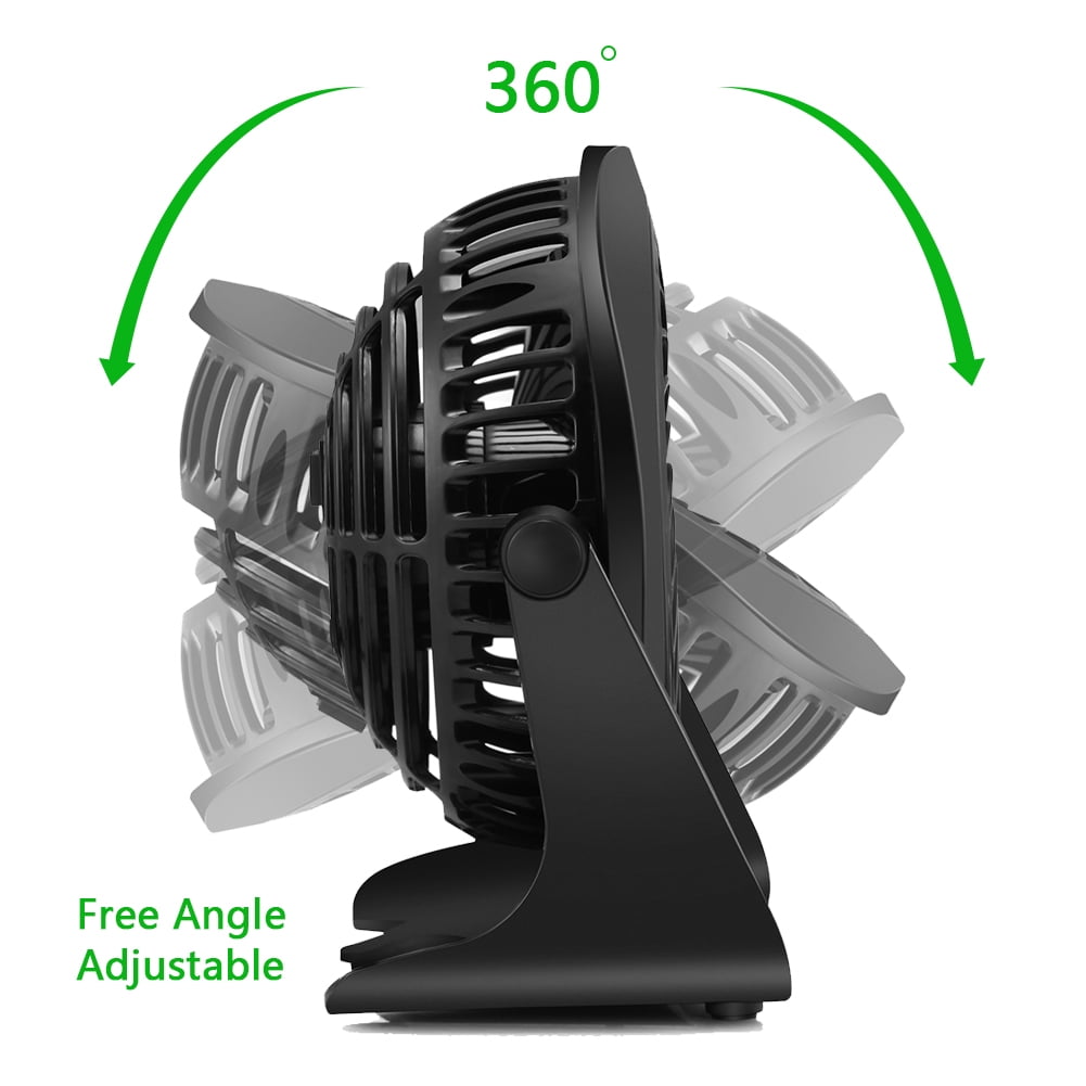 Private Jungle 4 Inch Mini USB Desk Fan, 2 Speeds, Lower Noise, USB Powered, 360° Up and Down,3.8 ft Cable,Powerful Black Fan for Home and Office Private Jungle 4 Inch Mini USB Desk Fan, 2 Speeds, Lower Noise, USB Powered, 360° Up and Down,3.8 ft Cable,Powerful Black Fan for Home and Office