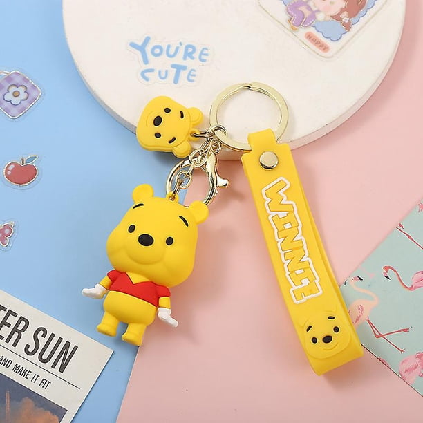Llaveros de figuras de Mickey Mouse y Minnie de dibujos animados de Anime, llavero de pato Donald Piglet, modelo de juguete para niños, regalo Kawaii para niños