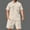 Khaki, variant on Bcfgryg Men's Casual Fashion Short Sleeve Set With Half Zip Collar Stylish Summertime Outfit For Men Men’s 2-Piece Sets