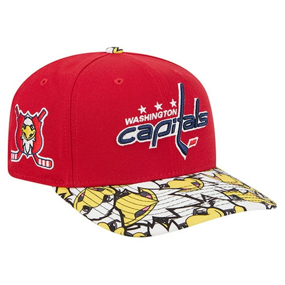 Men's New Era Red Washington Capitals Mascot Visor 9SEVENTY Adjustable Hat