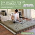 thumbnail image 3 of ZONLI Japanese Futon Mattress, Twin Size 39"x80"x4" | 100% Cotton Foldable Tatami Sleeping Pad for Dorm, Living Room & Camping, Grey, 3 of 11