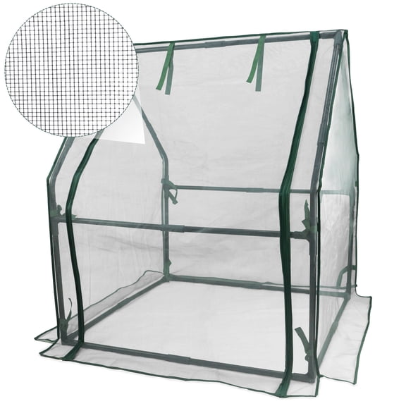 Gardzen Portable Mini Greenhouse with Mesh Cover, Plant Protector, 36.2 x 36.2 x 42.5 Inches
