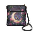 thumbnail image 2 of ZUXONGSY Moon Hummingbird Rose Print PU Leather Crossbody Handbag for Women Waterproof Sling Hobo Bag Multiple Pockets Bag Travel Bag with Shoulder Strap for Working Travel, 2 of 7