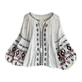 thumbnail image 1 of Blusa bordada para mujer, jersey, camisa étnica para vacaciones de verano en la calle, 1 of 8