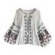 thumbnail image 1 of Blusa bordada para mujer, diseño bohemio suave, ideal para uso diario en interiores y playa. Blanco, 1 of 9