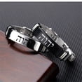 thumbnail image 3 of YHVH YHWH Jehovah Bracelet Stainless Steel Hebrew Name of God Tetragrammaton Mesh Wristband Adonai Israelite Hebrew Jewish Jewelry for Men Women, Adjustable, Silver, 3 of 7