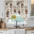thumbnail image 6 of Sweet Home Swag Valances for Windows, Kitchen Curtains 36 Inch Length 2 Panels Set, Western Stars Bird Houses Farmhouse Retro Short Curtains for Small Windows Rod Pocket Cafe Curtains Drapes 28"x36", 6 of 8