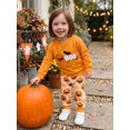 thumbnail image 6 of RUINIXCW Toddler Baby Boy Girl Halloween Outfit Infant Baby Boy Girl Fall Winter Clothes Pumpkin Bat Embroidery Long Sleeve Sweatshirt with Pants Set, 6 of 8