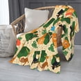 thumbnail image 2 of ZNDUO Cartoon Jungle Animals Art Pattern Pattern Thickening Blanket, Fluffy Soft Cozy Flannel Throw Blankets, 50"x40" Inches, 2 of 8