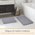 thumbnail image 2 of ComfiTime 2-Piece Memory Foam Bathroom Rug Set, Non-Slip Bath Mats for Bathroom Floor, Soft & Ultra Absorbent Shower Rug, Quick Dry Machine-Washable Bathmats, 17 x 24 & 20 x 32, Gray, 2 of 9