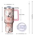 thumbnail image 2 of Pink Hued Cute Halloween Ghosts Pattern Tumbler with Handle and Lid,40oz Double Wall Vacuum Insulated Tumbler,Cups Gift for Women and Men, 2 of 7