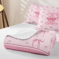 thumbnail image 4 of Erosebridal Bowknot Letter D Twin Quilt Set for Girls, Princess Ribbon Bow Twin Coverlet Set, 2 Pieces, 4 of 7