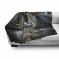 thumbnail image 3 of Rustic Soft Flannel Fleece Blanket, Destroyed Main Entrance Hallway of Ravaged Opera House with Symmetric Stairs Photo, Cozy Plush for Indoor and Outdoor Use, 60" x 80", Brown Beige, by Ambesonne, 3 of 6