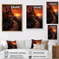 thumbnail image 4 of Designart "Castles Sunset form I" Cityscapes Floater Framed Wall Art Living Room, 4 of 7