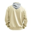 thumbnail image 6 of YLSDY Mens Half Zip Hoodie for Casual Fleece Lightweight Regular Long Sleeve Sherpa Lined Winter Warm Pullover Sweatshirts Beige S, 6 of 8