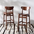 thumbnail image 2 of SAFAVIEH Thaxton Contemporary Bar Stool, Walnut, Set of 2 (17.2 in. W x 22.8 in. D x 41.8 in. H), 2 of 7