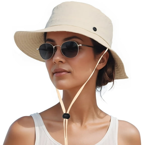 Genreen Sun Hat for Men Women：UV Protection Breathable Wide Brim Bucket Hat for Summer Fishing, Hiking, Camping Lightweight Outdoor Adventure Cap